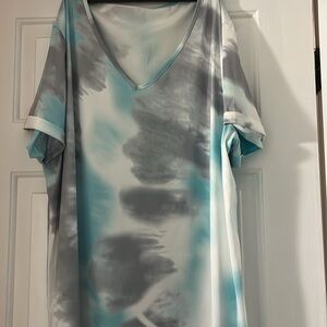 Women's dress, tie die colored, silky material size 18/20